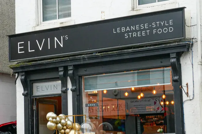 Elvin's Kirkham storefront, black fascia reading ELVIN'S Lebanese-style street food, 83 Poulton Street